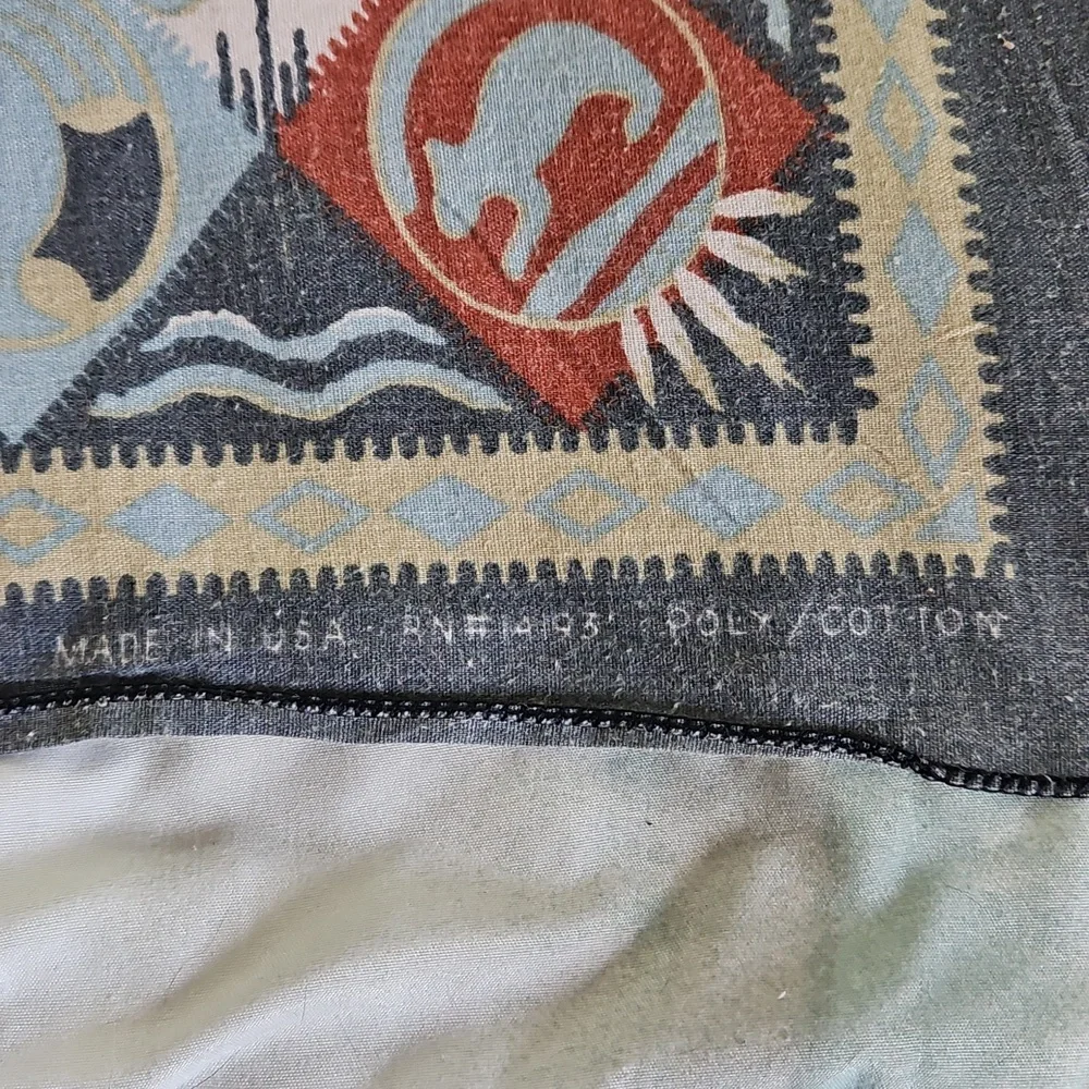 Vintage Southwestern Native American Bandana Made In The USA